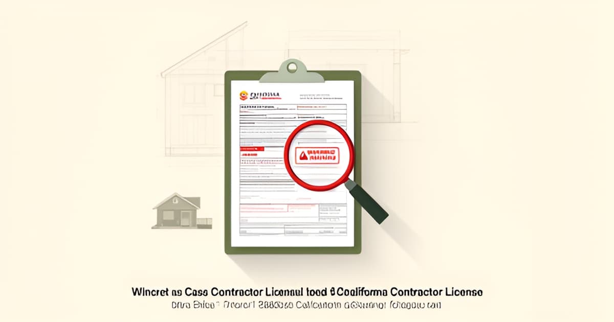 Check a Contractor's License in California: Red Flags Hiding in Plain Records